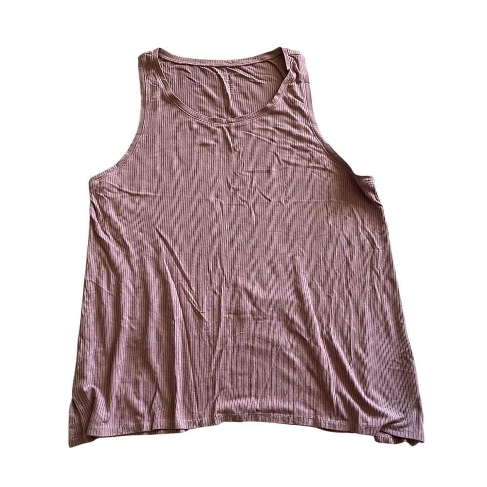 American Eagle Outfitters Soft & Sexy Mauve Ribbed Tank Top Slit Sides XLarge